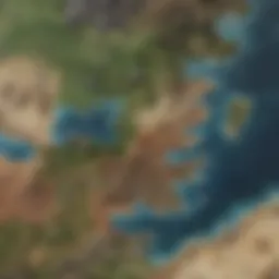 A detailed map of Westeros showcasing key locations