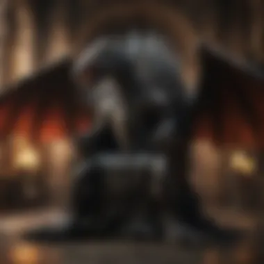 An artistic representation of a Targaryen dragon soaring over the Iron Throne