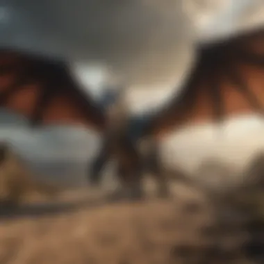 Majestic dragon soaring over Westeros