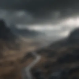 A stark landscape representing the moral dilemmas of Game of Thrones