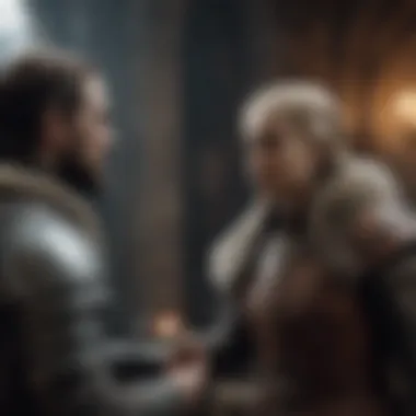 Strategic Alliances in Game of Thrones The strategic alliance of three key characters in a pivotal scene.