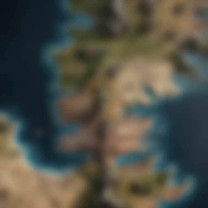 An artistic depiction of Westeros' map, showcasing its diverse regions