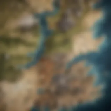 Mapping the World of Westeros Intricate map of Westeros highlighting key locations from the series