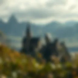 A stunning landscape of Westeros with iconic castles and mountains.