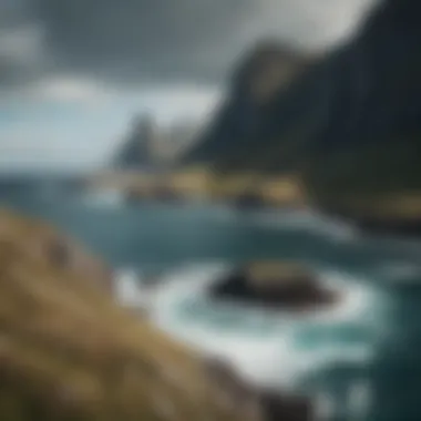 The Rugged Beauty of the North Isles A breathtaking view of the North Isles, showcasing rugged cliffs and turbulent seas.