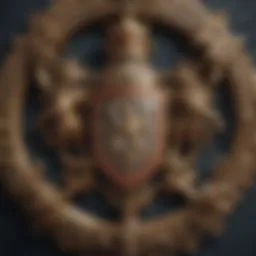 An ornate crest symbolizing British nobility
