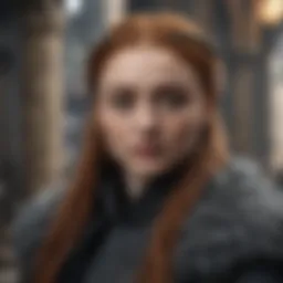 Sansa Stark in a moment of reflection amidst the chaos of Westeros