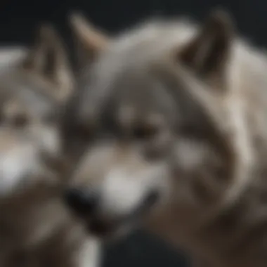 Direwolves of House Stark The direwolves, loyal companions of House Stark, symbolizing their bond