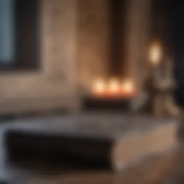 An ancient tome of black magic opened on a stone altar