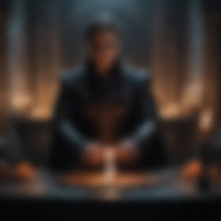 A dark sorcerer performing a sinister ritual