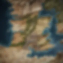 A detailed map of Westeros showing key regions and landmarks