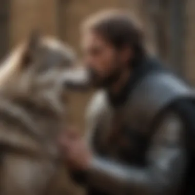 Character Dynamics within The Wolfden An artistic depiction of a character interaction in The Wolfden