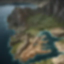 An intricate map of Westeros showcasing key locations