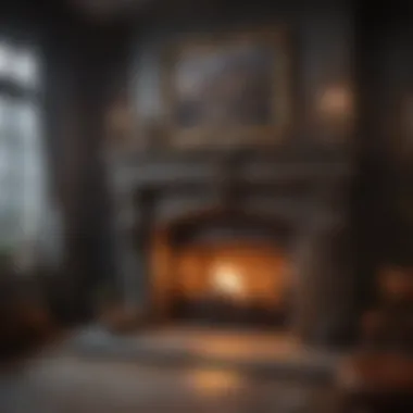 The Heart of Northern Homes An ornate hearth within a northern home, symbolizing warmth and community amidst the cold climate.