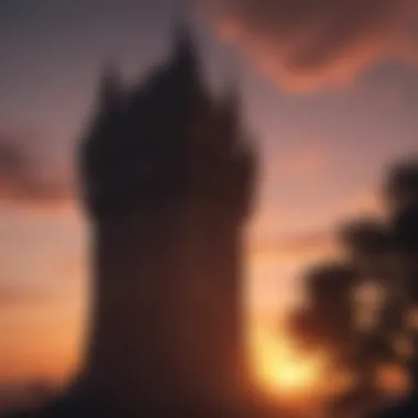 Sunset Silhouette of Falcon Tower Majestic Falcon Tower Sunset Silhouette