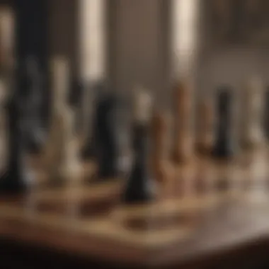 A close-up of a chessboard symbolizing the intricate political maneuvering in the series.