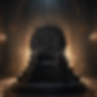 The Throne: A Power Nexus A throne surrounded by shadows representing power struggles