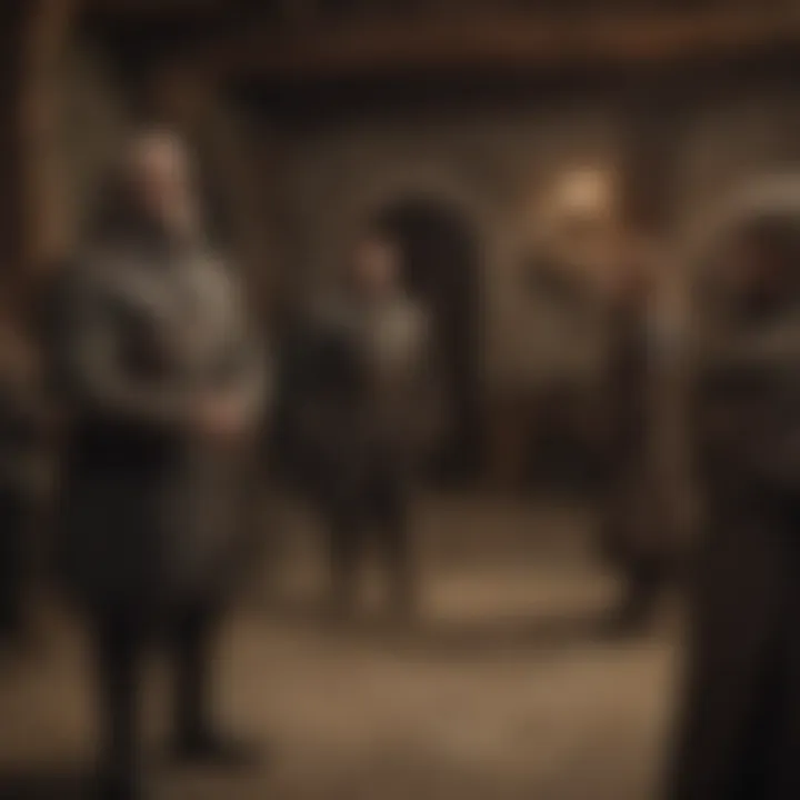 A behind-the-scenes glimpse into the preparation of a key scene in the series.
