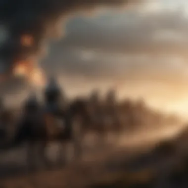 Epic Battles in Westeros Epic battle scene showcasing the grandeur and scale of the series