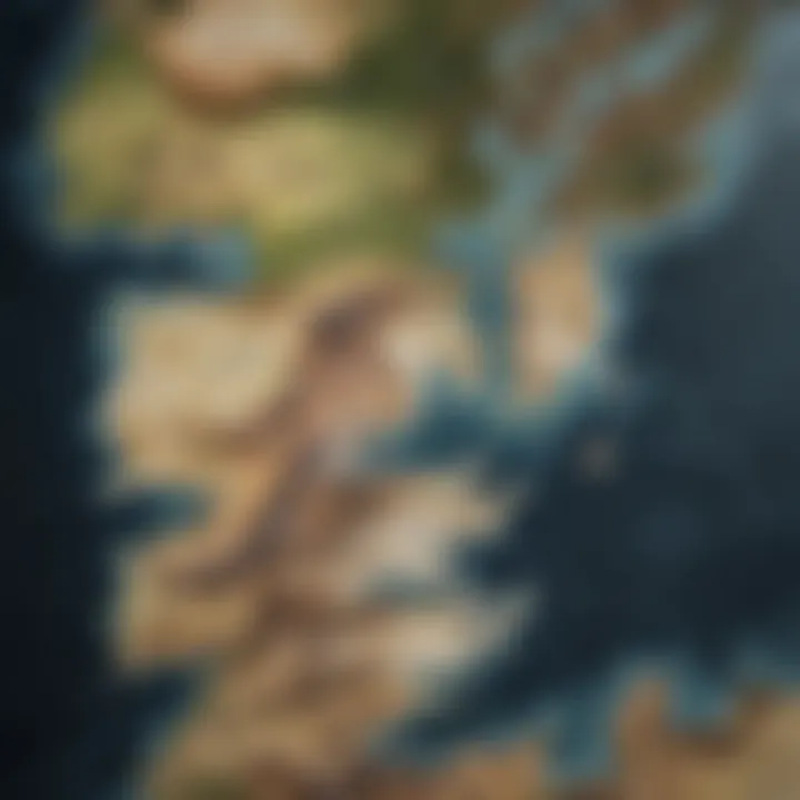 A map illustrating the Seven Kingdoms of Westeros