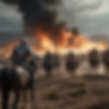 Epic Battles that Define the Narrative Scene depicting a battle from the series