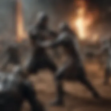 Intense Battle Scene Illustrating Clashing Factions