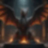 Dragon flying over the Iron Throne