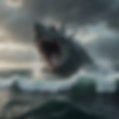 The Majestic Leviathan Gigantic Leviathan breaching the ocean surface