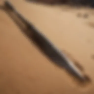 An artistic representation of the sand spear in a historical context.