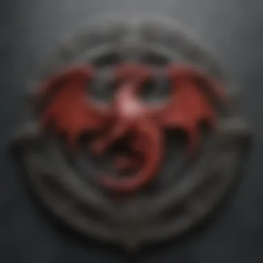 Symbolic Coat of Arms of House Targaryen Ornate Coat of Arms representing House Targaryen