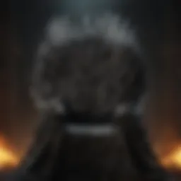 A stunning illustration capturing the grandeur of the Iron Throne.