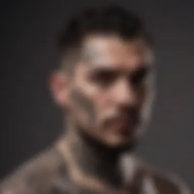 Diverse Inked Expressions Portrait of a tattooed individual showcasing diverse styles