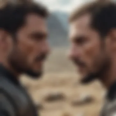 The intense stare-down between The Mountain and The Viper