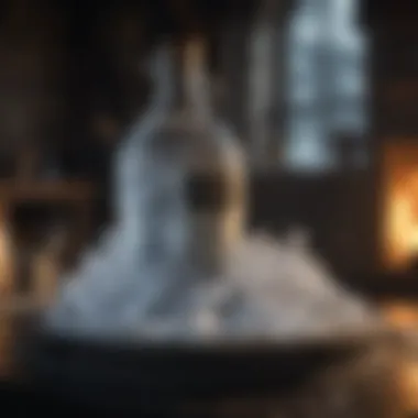 Intricate Ice Alcohol Creation in a Fantasy Realm