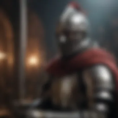 Ceremonial Dubbing of a Knight Knight being dubbed with a sword in a grand ceremony