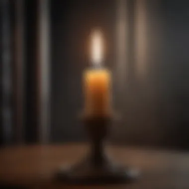 A candle illuminating a dark room symbolizing the quest for knowledge