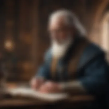 The Scholar of Light Bringer A scholar deeply engrossed in reading about the Light Bringer concept