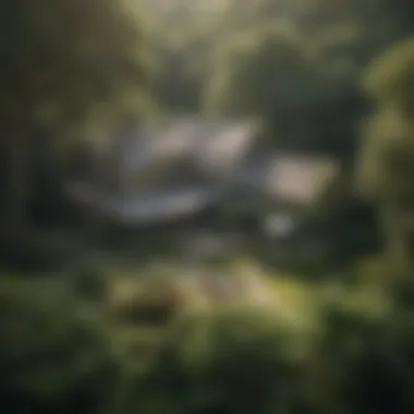 Aerial view of Long Leaf Inn nestled in lush greenery