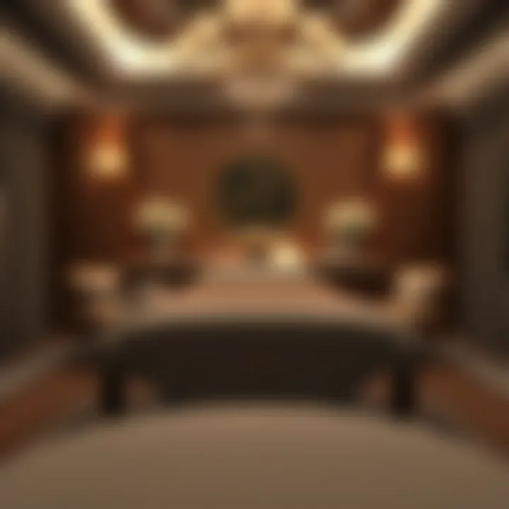 Opulent Massage Table Setup Luxurious massage table adorned with fine linens
