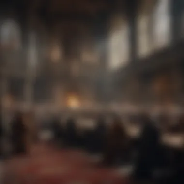 Council of Wisdom at the Citadel A gathering of maesters discussing the affairs of Westeros in a grand chamber