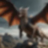 Majestic dragon soaring over Westeros