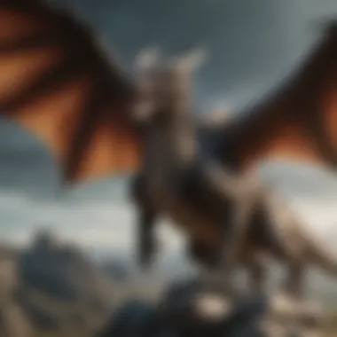 Majestic dragon soaring over Westeros