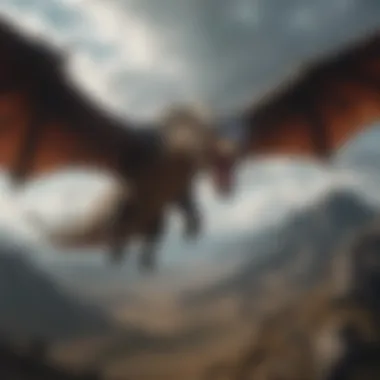 Flight of the Enigmatic Beast Majestic dragon soaring through the skies