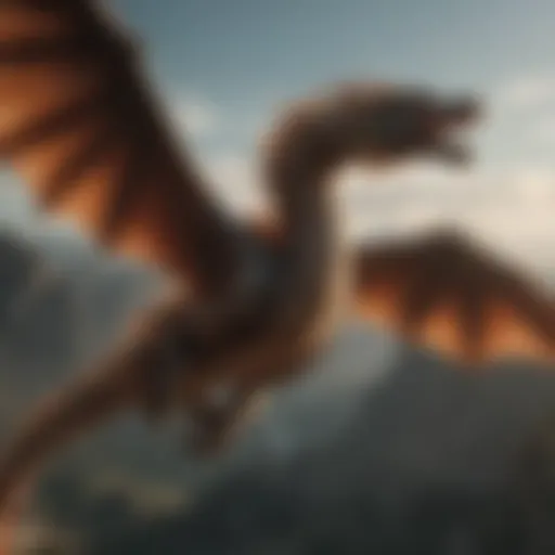 Majestic dragon soaring through the skies