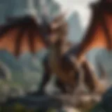 Enchanting Realm of Dragons Majestic Dragon in Virtual Landscape