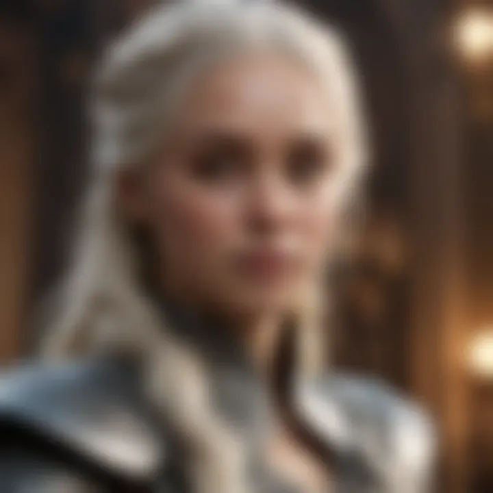 Close-up of a Daenerys Targaryen figure highlighting character features