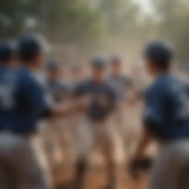 Youth baseball team celebrating success