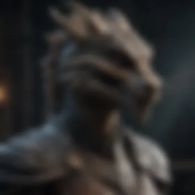 Enigmatic Character with Dragon Symbolism Mysterious Game of Thrones character with a dragon emblem