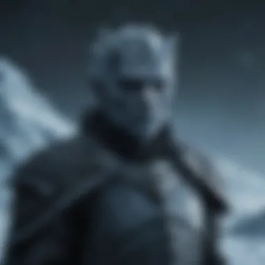Mysterious Night King in the Frozen Landscape Mysterious Night King in the Frozen Landscape