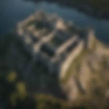 Strategic Defensive Layout Aerial View of Northern Castle Fortifications